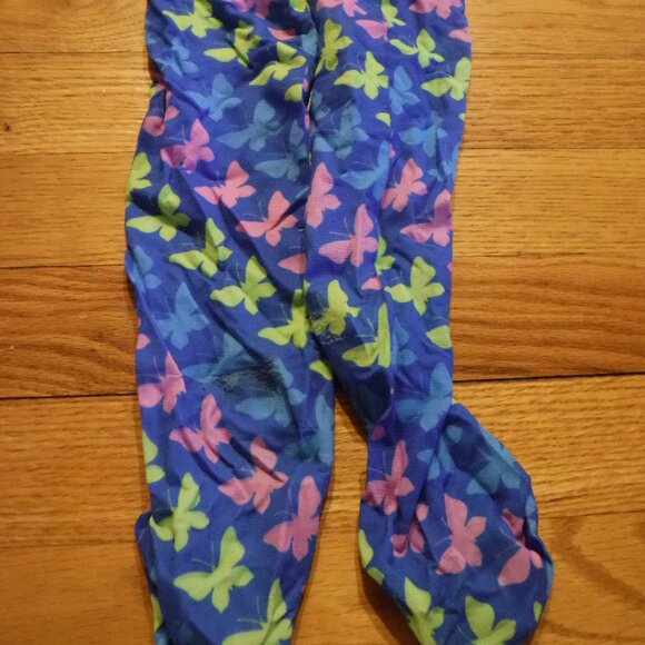 Ovation Kids Zocks Boot Socks 1 Pair Butterfly Pattern Blue - Picture 1 of 4